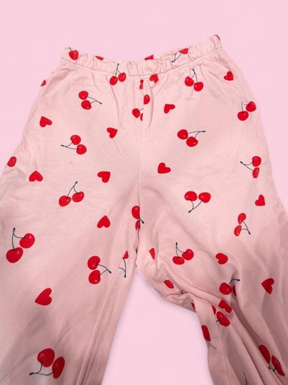 Grayson Threads Pink Pajama Pants with Red Cherry Print
